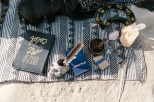 Flat lay of spiritual tools - Credits: pexels