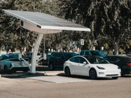 Electric car parked at a - Credits: pexels